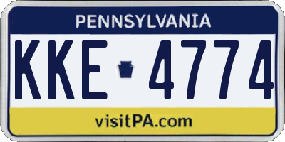 PA license plate KKE4774