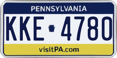 PA license plate KKE4780