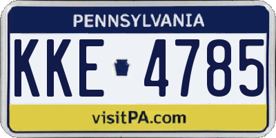 PA license plate KKE4785