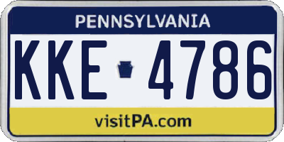 PA license plate KKE4786