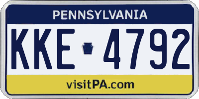 PA license plate KKE4792