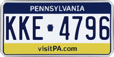 PA license plate KKE4796