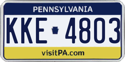 PA license plate KKE4803