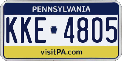 PA license plate KKE4805