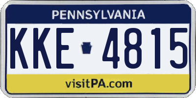 PA license plate KKE4815