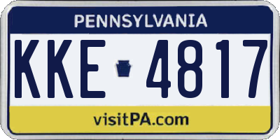 PA license plate KKE4817