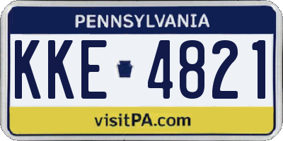 PA license plate KKE4821