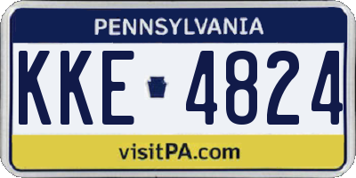 PA license plate KKE4824