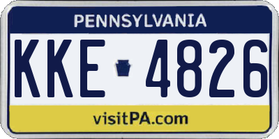 PA license plate KKE4826