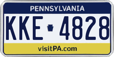 PA license plate KKE4828