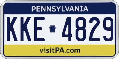 PA license plate KKE4829