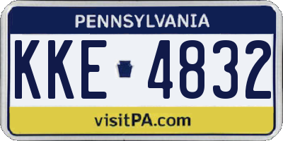 PA license plate KKE4832
