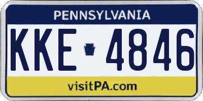 PA license plate KKE4846