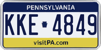 PA license plate KKE4849