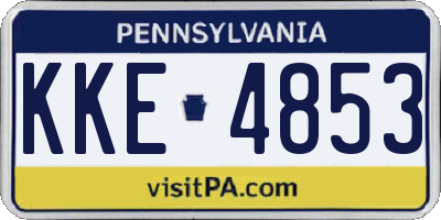 PA license plate KKE4853