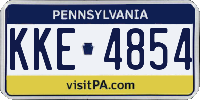 PA license plate KKE4854