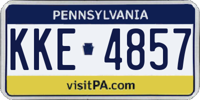 PA license plate KKE4857