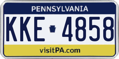 PA license plate KKE4858
