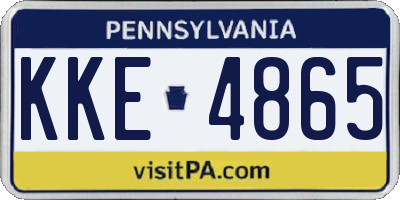 PA license plate KKE4865