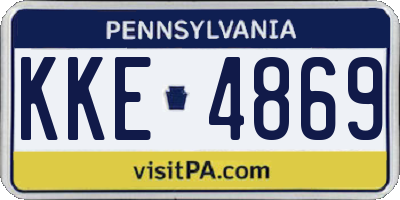 PA license plate KKE4869