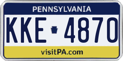 PA license plate KKE4870