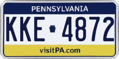 PA license plate KKE4872