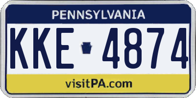 PA license plate KKE4874