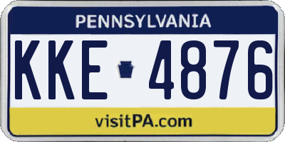 PA license plate KKE4876