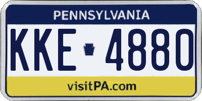 PA license plate KKE4880