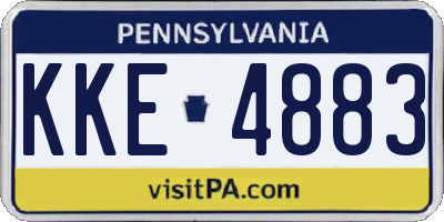 PA license plate KKE4883