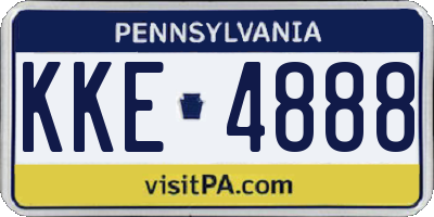 PA license plate KKE4888