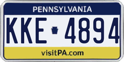 PA license plate KKE4894
