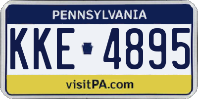 PA license plate KKE4895