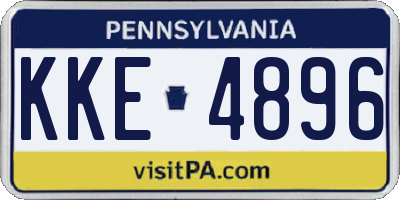 PA license plate KKE4896