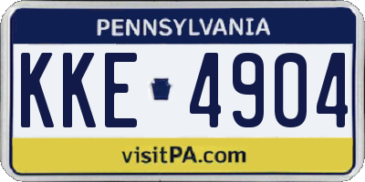 PA license plate KKE4904