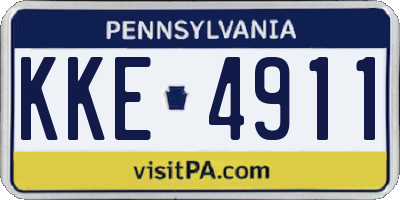 PA license plate KKE4911