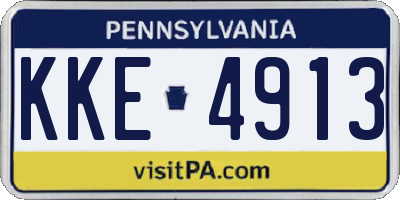 PA license plate KKE4913