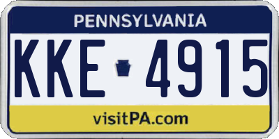 PA license plate KKE4915