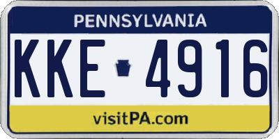 PA license plate KKE4916