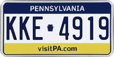 PA license plate KKE4919