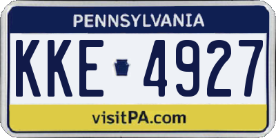 PA license plate KKE4927
