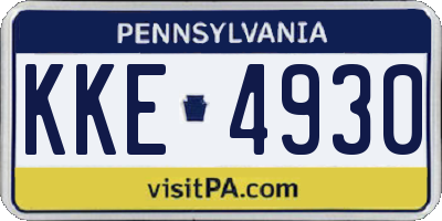 PA license plate KKE4930