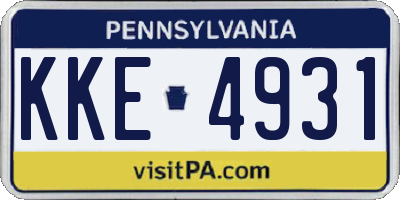 PA license plate KKE4931