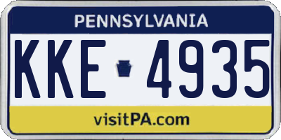 PA license plate KKE4935