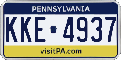 PA license plate KKE4937
