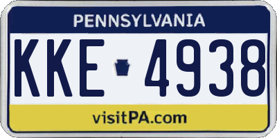 PA license plate KKE4938