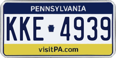 PA license plate KKE4939
