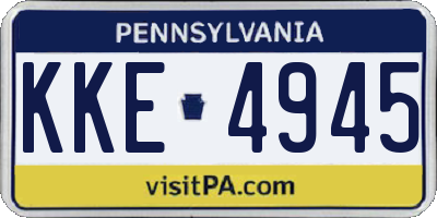 PA license plate KKE4945