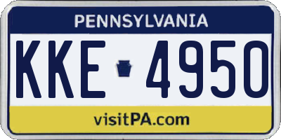 PA license plate KKE4950