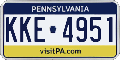 PA license plate KKE4951